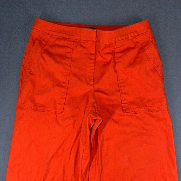 Ann Taylor Factory Womens 10 Orange Wide Leg Crop Casual Dress Pants Flat Front - Picture 4 of 11